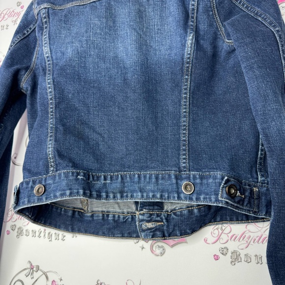 Lucky brand jacket jean coat denim button up logo buttons soft stretchy blue - Picture 9 of 10